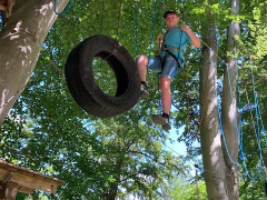 Die Mutigen kletterten hoch hinaus.